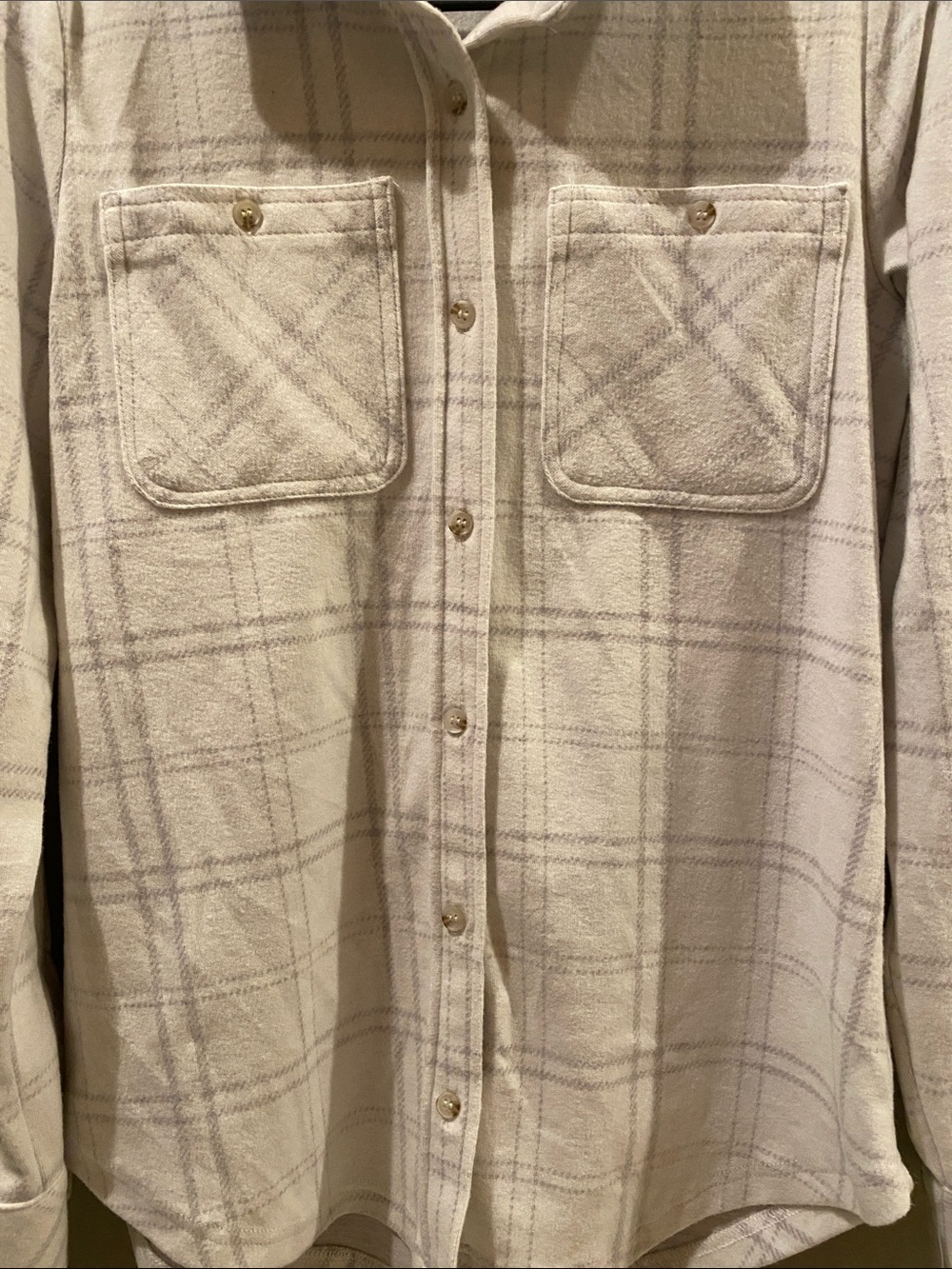 Thread & Supply-Women’s Size Small, Cream and Light Gray Plaid Shacket, NWT - Picture 3 of 6